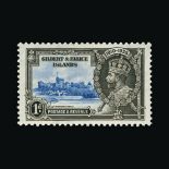 Gilbert and Ellice Islands : (SG 36c) 1935 Silver Jubilee 1d with 'Lightening Conductor' variety,