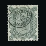 Great Britain - QV (surface printed) : (SG 131) 1867-83 Anchor blued paper 10s grey-green, CE, light