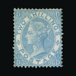 Great Britain - QV (surface printed) : (SG 120b) 1867-80 2s milky blue, DD, cut down and reperfed