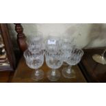 Set of 9 Crystal Wine Glasses, by Webb