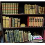 3 shelves of leather bound and other books – Dickens Works, Corneille, Shakespeare etc