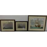 3 shipping interest pictures – Engraving “The Mary Rose”, signed by the artist Mark Myers, Engraving