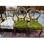 6 Victorian Mahogany Cabriole Leg Sitting Room Chairs, including two sets of 3 Chairs, all stamped