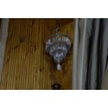 Tiered glass ceiling light shade, 13” drop