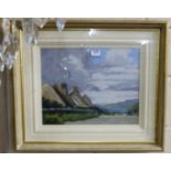 Oil on Canvas, “near Fenit, Co. Kerry”, in a painted gold and cream boxed frame, signed H. Thompson,