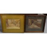 Two Hardwick Hall Interior Drawings, both signed Grace Williamson 1910 - Grand Staircase and