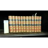 12 Volume Set: 'The Poetical Works of Sir Walter Scott', 1833, Printed by Ballantyne and Co, red