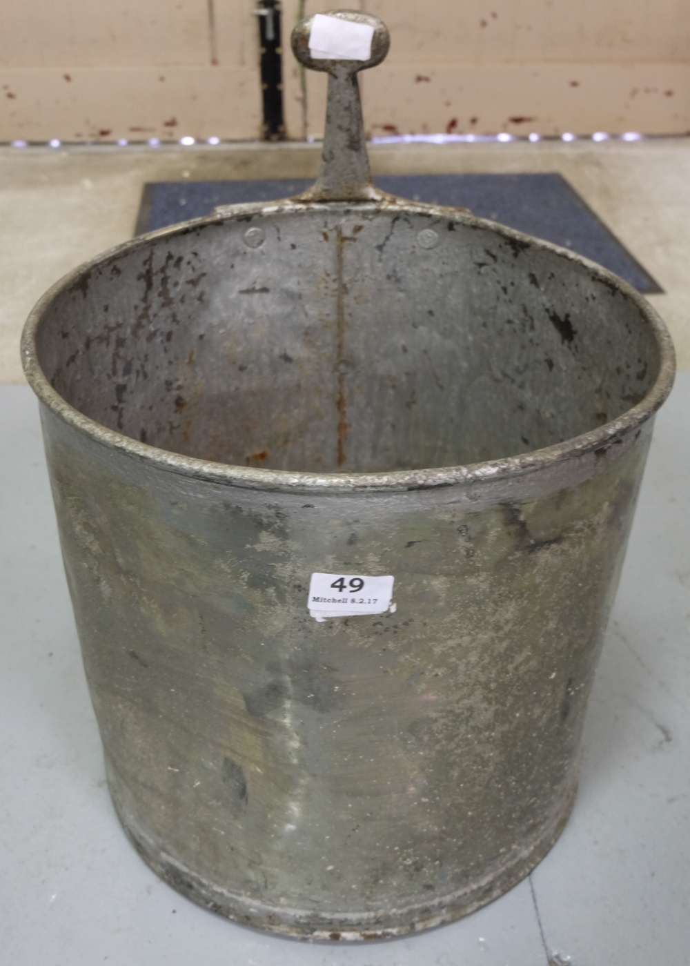 Steel Milk Pail, stamped W H Scott, Highbridge