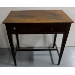 Mahogany Chamber Table, with single drawer, on narrow tapered legs, 30”w
