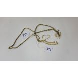 1)    9ct gold double-rope design modern bracelet, 5.5gr, 2) a 14ct gold rope design necklace, 9”