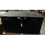 Steel cabin trunk, rectangular, with latch, 3ft w x 90”h