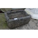 Small Limestone Trough, rectangular shaped, 24”h x 17”w