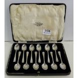 Set of 12 London Silver Coffee Spoons, in West & Son presentation case