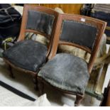 Matching Pair Mahogany Dining Chairs, for restoration