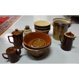 11 Terracotta Kitchen and other pots – teapots, preserving jars etc