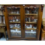 Mahogany Two Door Display Cabinet / Bookcase Top, with 3 shelves, 48”w x 12”d x 54”h