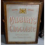 Original Cadburys Chocolate Advertising Wall Mirror, “Delicious and Wholesome”, in its original
