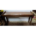 Reproduction Mahogany Window Seat, with scrolled handles and 4 scrolled legs, 42w x 12”w