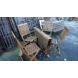 4 folding modern ash Garden Chairs and a matching round folding Table (5)