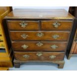 Georgian Mahogany Chest of Drawers, two short drawers over 3 long drawers, on bracket feet (moulding