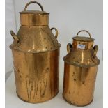 Two Modern Copper Milk Pails with lids
