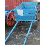 “All Round Farm Cart”, painted blue with red wheels and side panels (For re-sale due to the