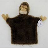 Steiff Monkey Hand Puppet, 9”h