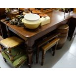 Victorian Mahogany Rectangular Centre Table, on turned legs, 28”w x 52”l