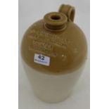 Stoneware Whiskey Jar, stamped Wm & J Corcoran, Roscrea” (manufactured Glasgow), 12”h