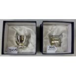 Birmingham Silver Egg Cup & Silver Serviette Ring, in original presentation boxes (2)