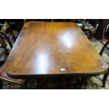 Fine 19thC Flame Mahogany Rectangular-Shaped Dining Table, crossbanded with rosewood, tilt top, on