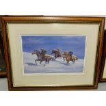 Two colour prints of Horse Racing Interest – Winter Gallop & “We Three Kings”, by S L Crawford