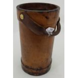 Leather Ammunition Bucket/Stick Stand, with carrying handle, 16”h x 9” dia