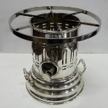 Silver Plated Table Dish Warming Stand with upper removable rim and oil burner