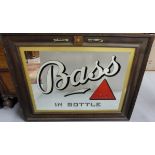 Original “Bass in a Bottle” Advertising Wall Mirror, signed Hawkes Birmingham, labelled “By