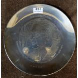 Ltd Ed (1223/2500) Sterling Silver Commemorative Plate – engraving of Eamon De Valera by Royal Irish