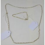 9ct Gold Neck Chain, 26” long & 9ct Gold Wrist Chain 7.75”long (2)