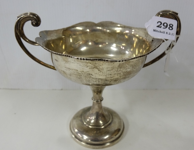 Dublin Silver Trophy Cup, with two handles, 1908, West & Co, 14 ozs