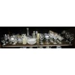 Shelf of glassware – for Irish Coffees, sherry, wine, vinaigrette bottles etc