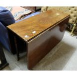 Edw. Drop leaf mahogany Side Table, on turned legs, 41”d x 58”w (extended)