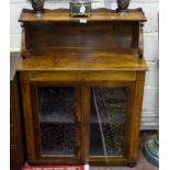 Regency Rosewood Chiffionier, the upper gallery shelf supported on S-scroll brackets, over a base