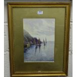 Watercolour – Sail Boats Returning to Port, signed and dated E G Vawdrey 1913, 19”w x 25”h, in