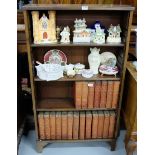 Open Mahogany Floor Bookcase with 3 adjustable shelves, on bracket feet, 29”w x 9”d x 50”h