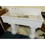 Victorian Ceramic double-sized Scullery Sink, on twin pedestals, 4ft w x 2ftd x 3ft h