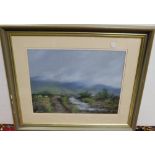 Niall Campion – Oil on Canvas, “Irish Landscape, Dunglow, Co. Donegal”, in green painted frame, 23”w