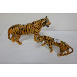 Similar Pair of Beswick Tiger Ornament, 12” & 8”w, no chips