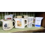 8 Pub Advertising Water Jugs – Black & White, D’Arcys, Salinger, Benson etc (cream etc)