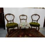 6 Victorian Mahogany Cabriole Leg Sitting Room Chairs, including two sets of 3 Chairs, all stamped