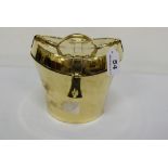 Brass Ice Bucket in the form of a Hat Box, 7”w x 6”h