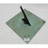 Bronze Sundial, stamped “Mason & Son, Dublin”, 10” sq